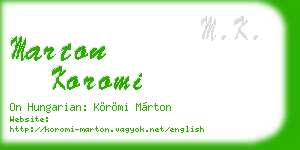 marton koromi business card